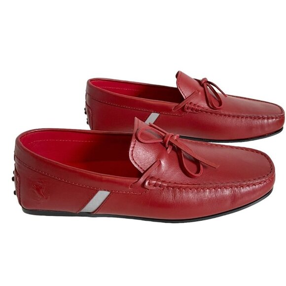 Tod\'s‎ Ferrari Red Leather City Gommino Cavallino 3D Loafer Shoes, Size Tod\'s 7 main image 9